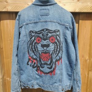 Levi's jean jacket with screen printed back.